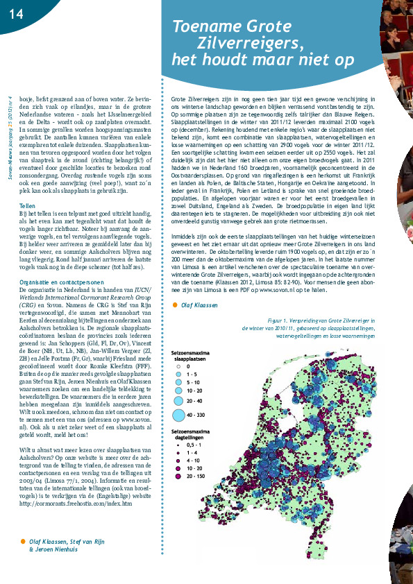 Omslag Toename Grote Zilverreigers, het houdt maar niet op