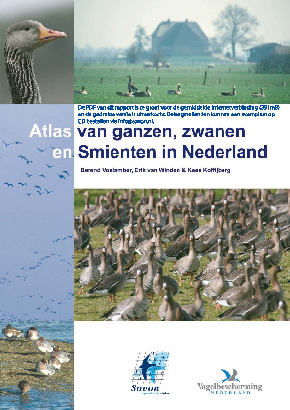 Omslag Atlas van ganzen, zwanen en Smienten in Nederland