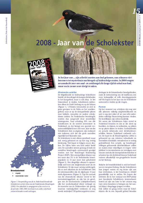 Omslag 2008 Jaar van de Scholekster