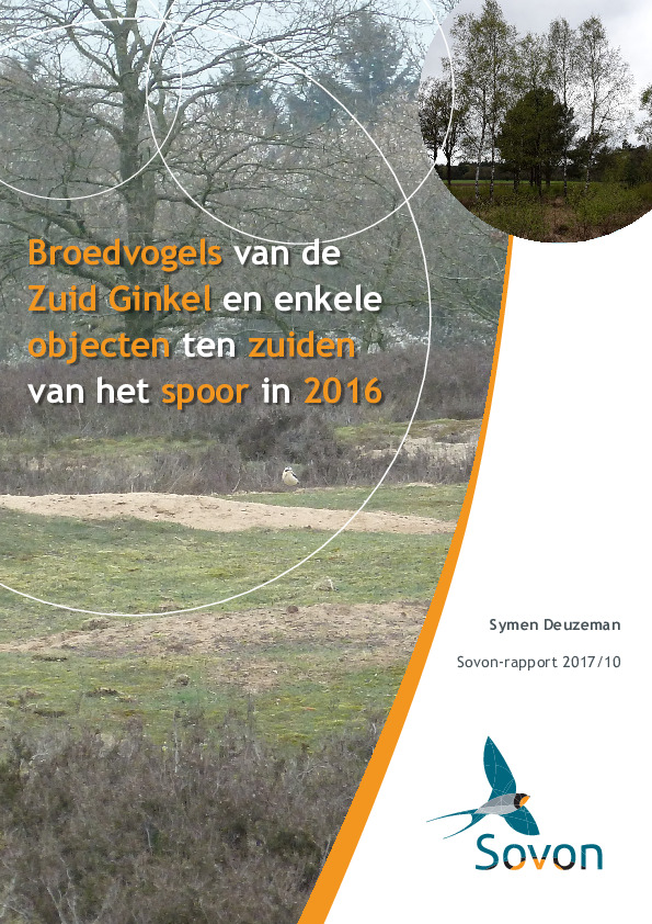 Omslag Broedvogels van de Zuid Ginkel en enkele objecten ten zuiden van het spoor in 2016