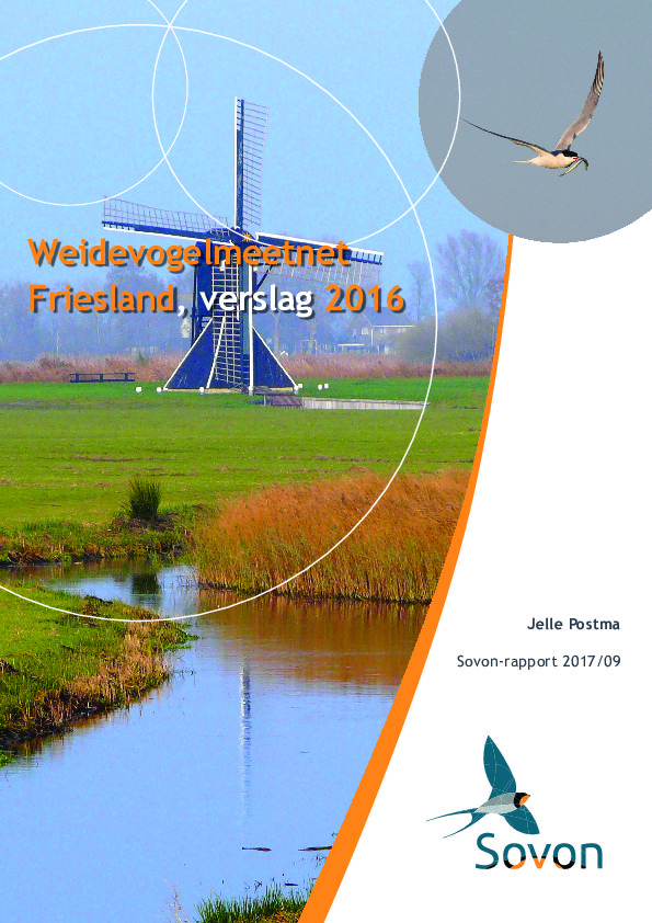 Omslag Weidevogelmeetnet Friesland, verslag 2016