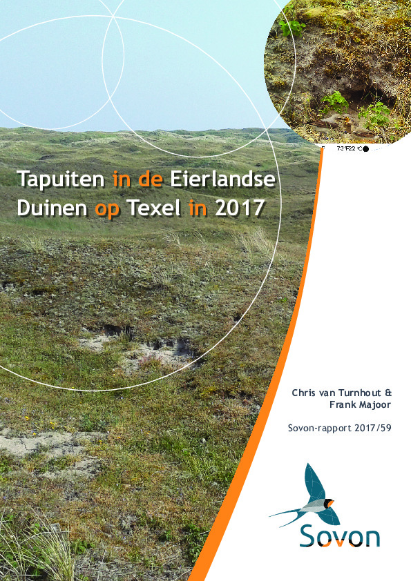 Omslag Tapuiten in de Eierlandse Duinen op Texel in 2017