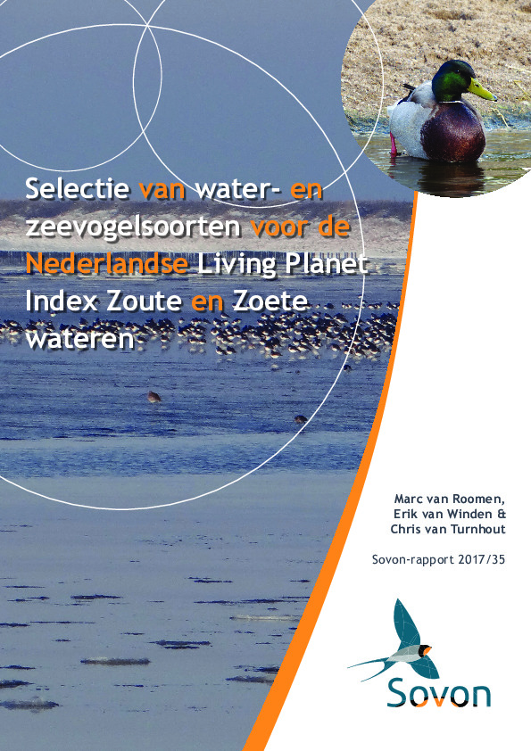 Omslag Selectie van water- en zeevogelsoorten voor de Nederlandse Living Planet Index Zoute- en Zoete wateren