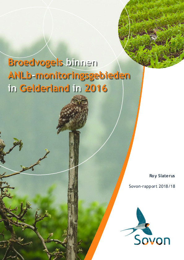 Omslag Broedvogels binnen ANLb-monitoringsgebieden in Gelderland in 2016