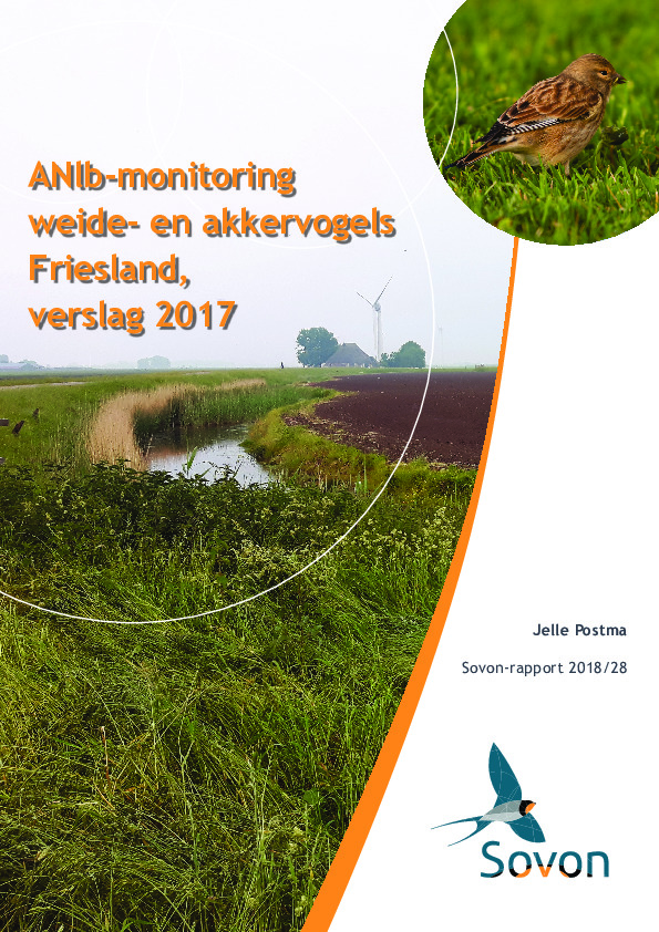 Omslag ANlb-monitoring weide- en akkervogels Friesland, verslag 2017