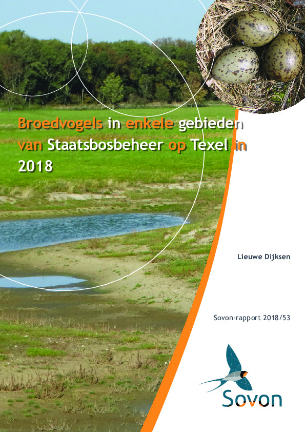 Omslag Broedvogels in enkele gebieden van Staatsbosbeheer op Texel in 2018