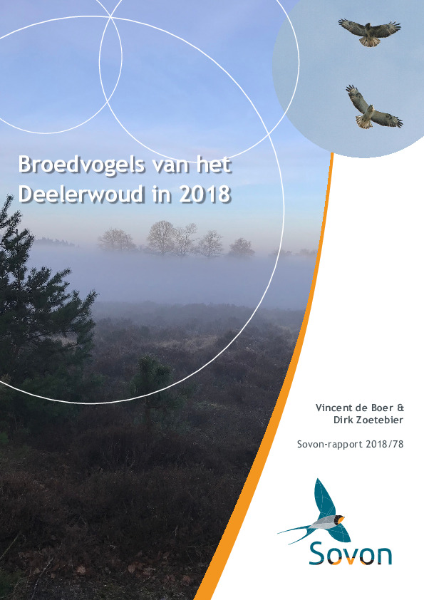 Omslag Broedvogels van het Deelerwoud in 2018