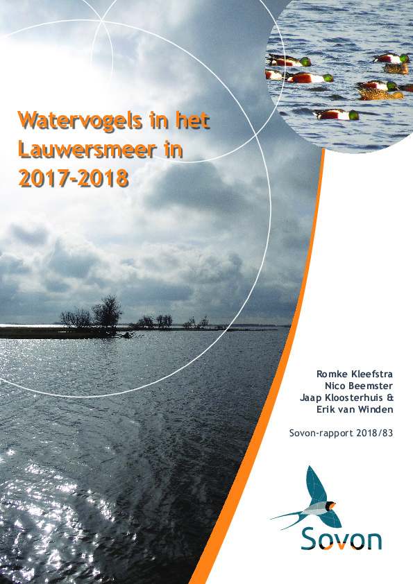 Omslag Watervogels in het Lauwersmeer in het seizoen 2017/2018