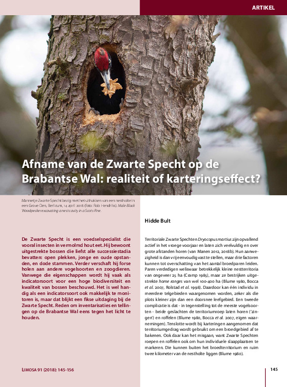 Omslag Afname Brabantse Wal: realiteit of karteringseffect?