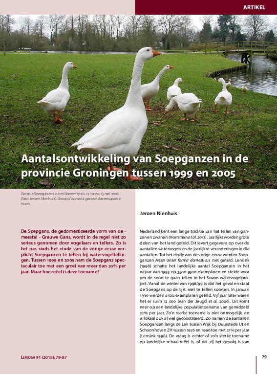 Omslag Aantalsontwikkeling provincie Groningen tussen 1999 en 2005