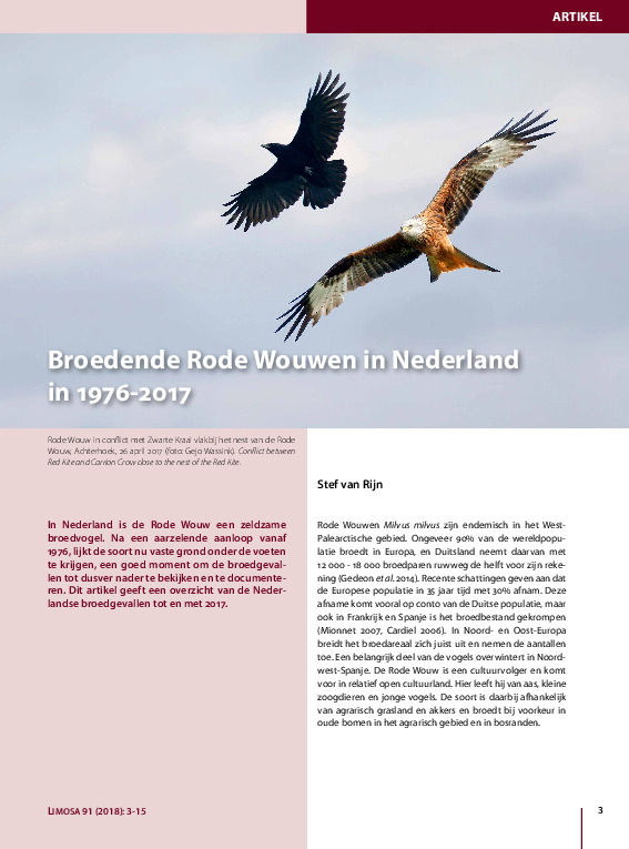 Omslag Broedende Rode Wouwen in Nederland 1976-2017