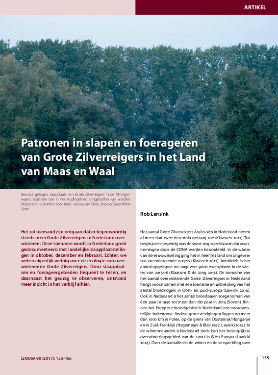 Omslag Patronen in slapen en foerageren in het Land van Maas en Waal