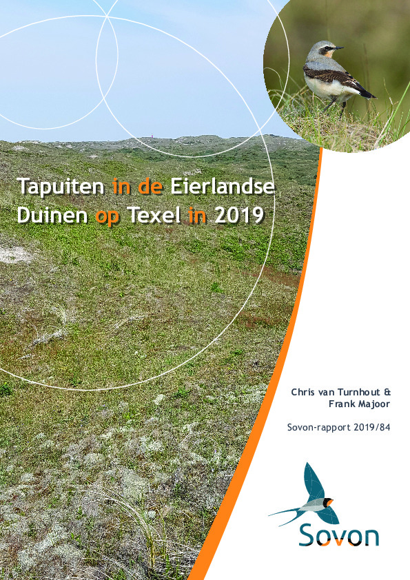 Omslag Tapuiten in de Eierlandse Duinen op Texel in 2019