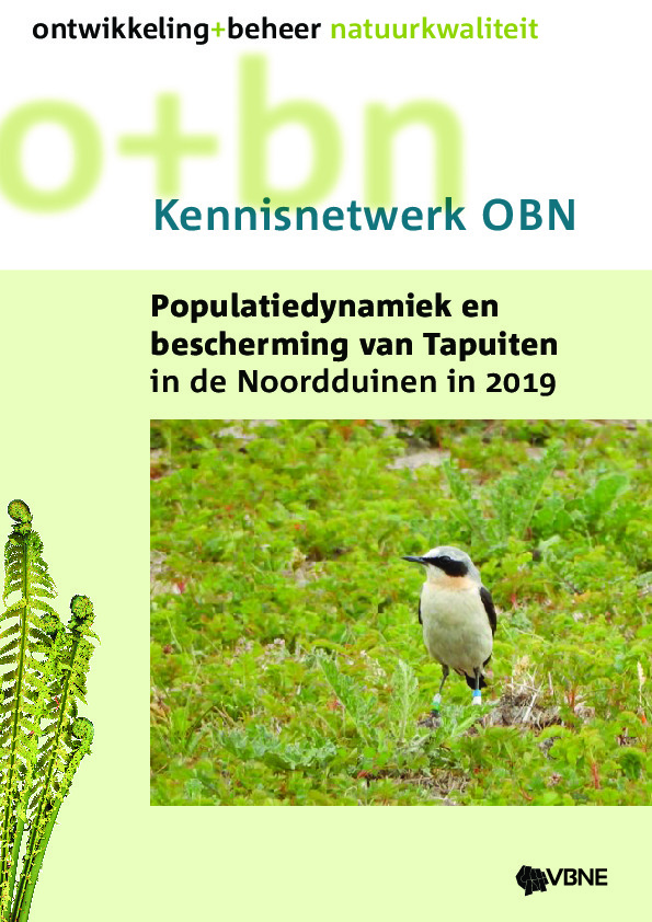 Omslag Populatiedynamiek en bescherming van Tapuiten  in de Noordduinen in 2019