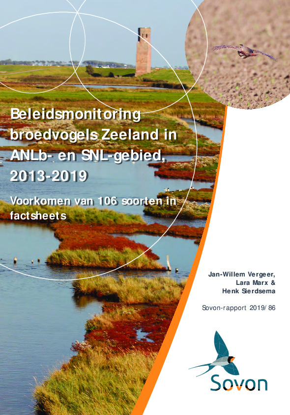 Omslag Beleidsmonitoring broedvogels Zeeland in ANLb- en SNL-gebied, 2013-2019