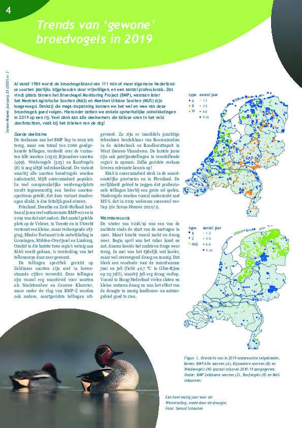 Omslag Trends van 'gewone' broedvogels in 2019