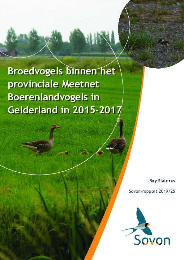 Omslag Broedvogels binnen het provinciale Meetnet Boerenlandvogels in Gelderland in 2015-2017