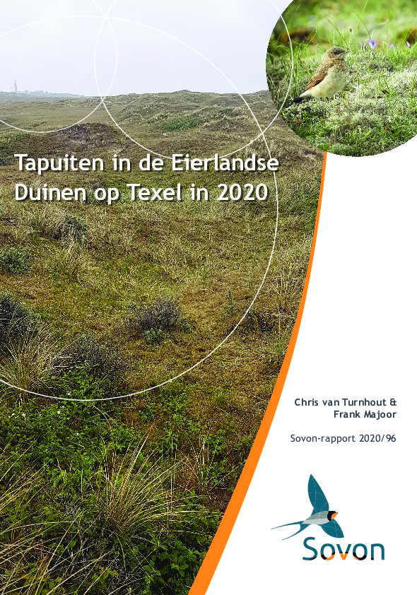 Omslag Tapuiten in de Eierlandse Duinen op Texel in 2020