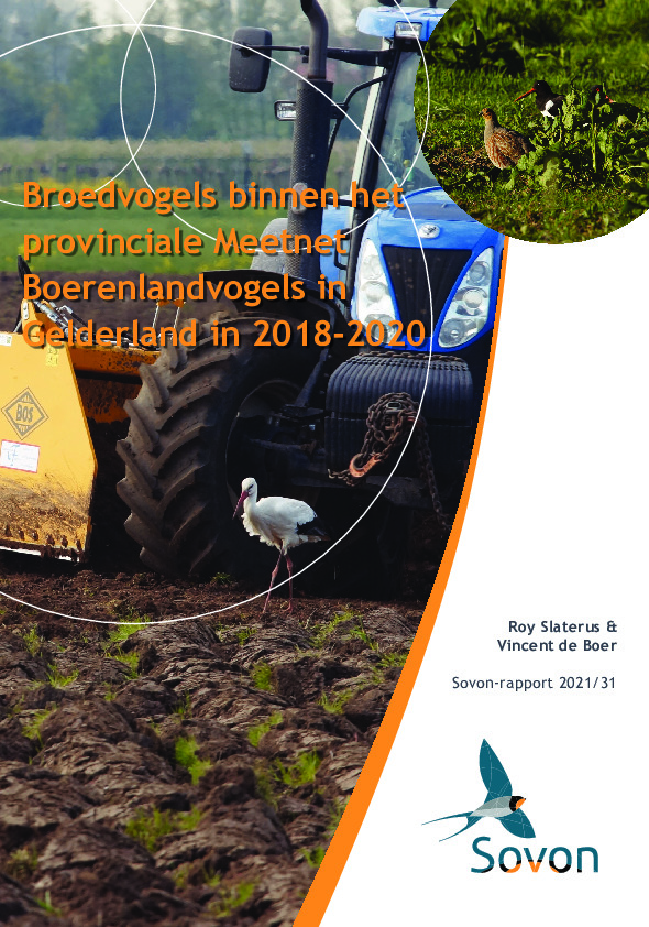 Omslag Broedvogels binnen het provinciale Meetnet Boerenlandvogels in Gelderland in 2018-2020