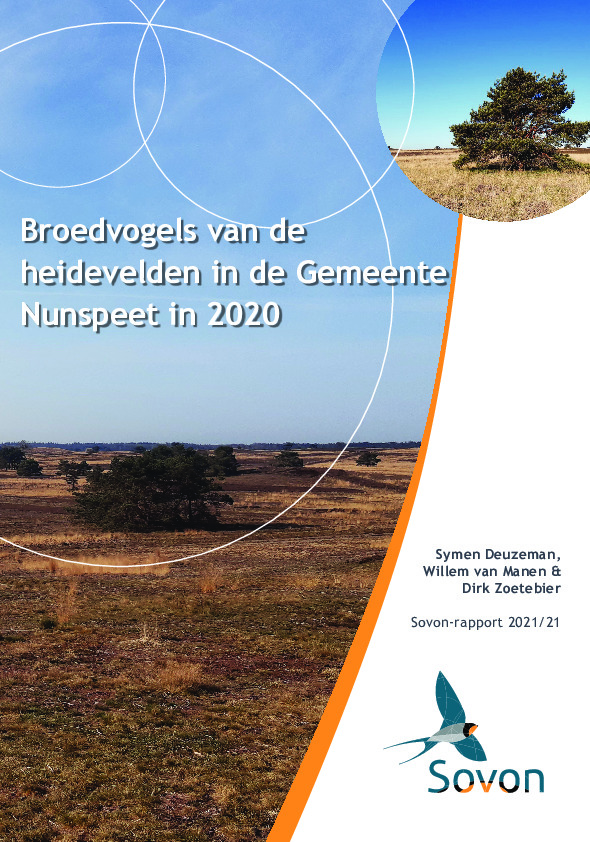 Omslag Broedvogels van de heidevelden van de Gemeente Nunspeet in 2020