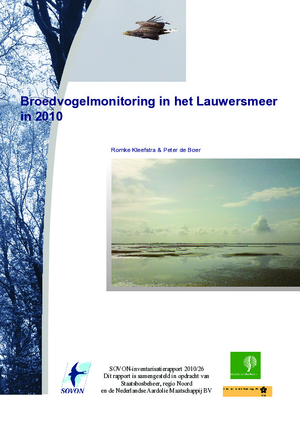 Omslag Broedvogelmonitoring in het Lauwersmeer in 2010