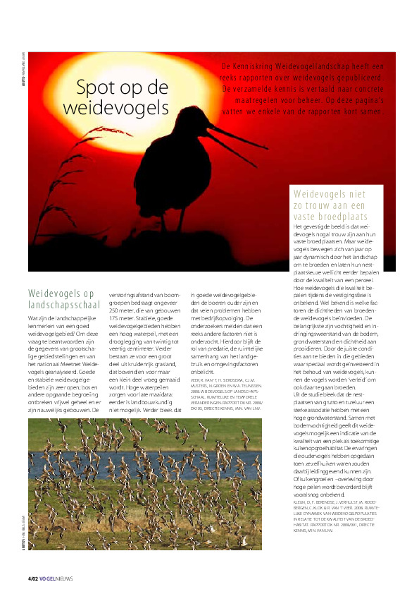 Omslag Spot op de weidevogels