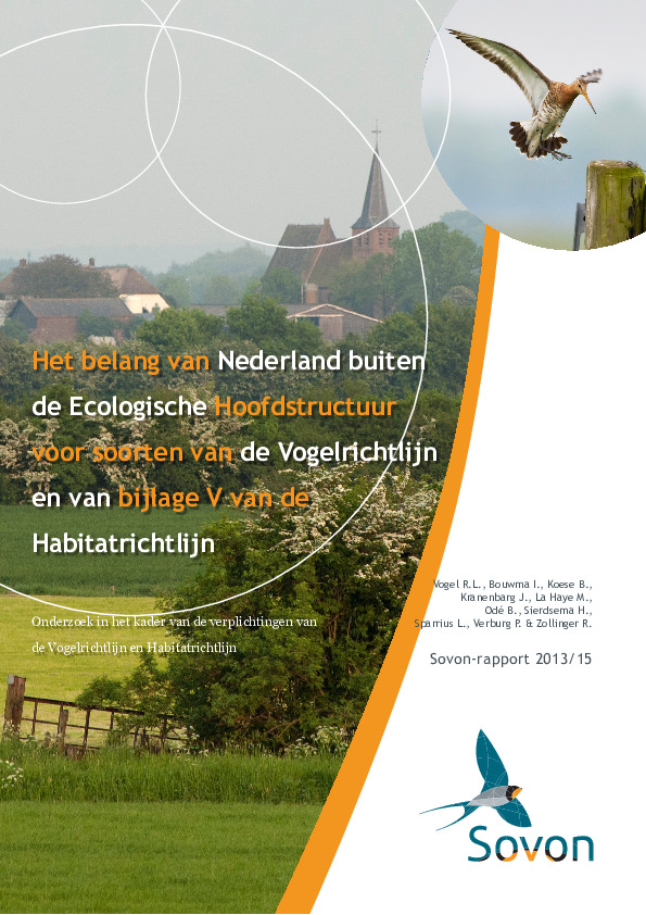 Omslag Het belang van Nederland buiten de EHS voor soorten van de Vogelrichtlijn en van bijlage V van de Habitatrichtlijn