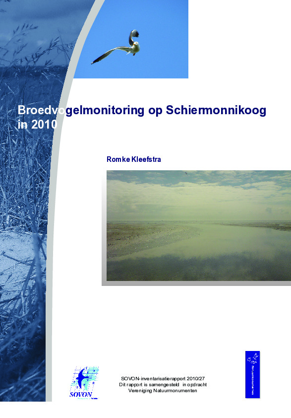 Omslag Broedvogelmonitoring op Schiermonnikoog in 2010