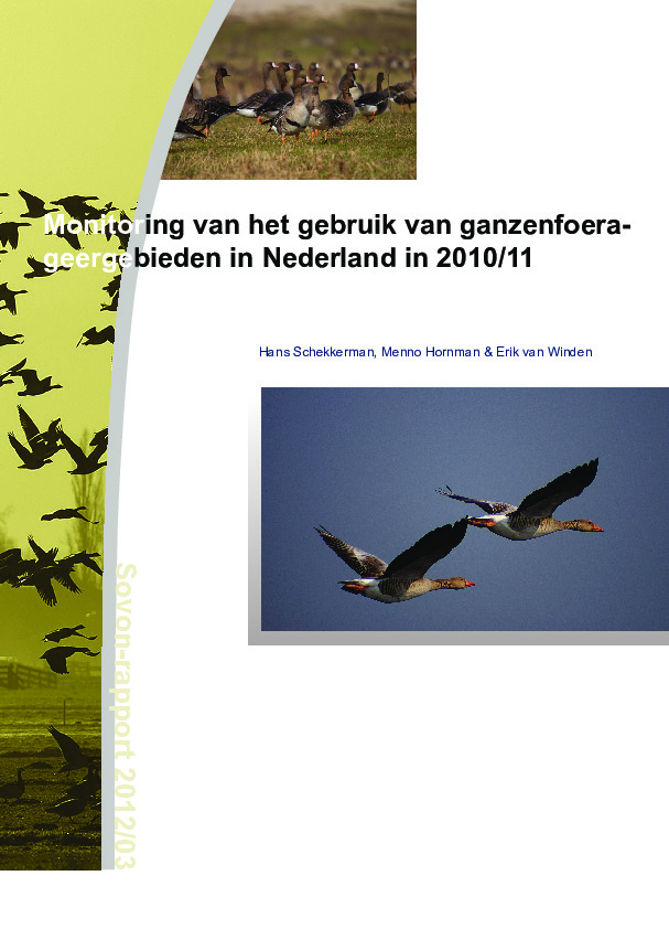 Omslag Monitoring van gebruik van ganzenfoerageergebieden in Nederland in 2010/11