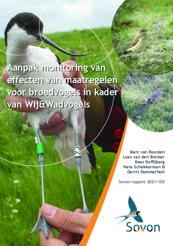 Omslag Aanpak monitoring van effecten van maatregelen voor broedvogels in kader van Wij&Wadvogels