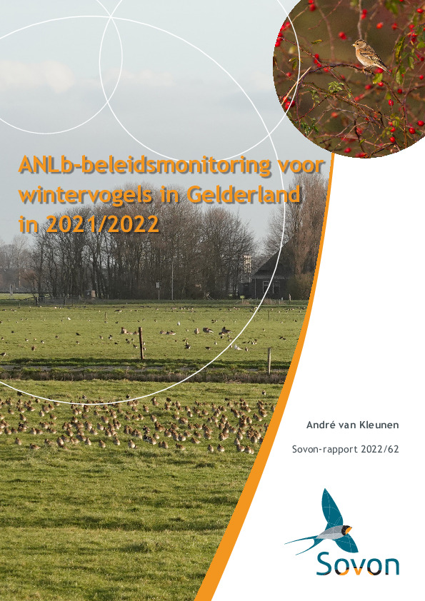 Omslag ANLb-beleidsmonitoring voor wintervogels in Gelderland in 2021/2022