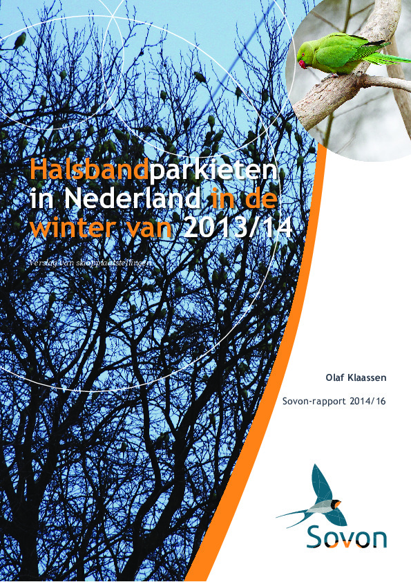 Omslag Halsbandparkieten in Nederland in de winter van 2013/14