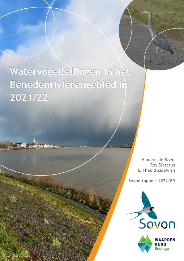 Omslag Watervogeltellingen in het Benedenrivierengebied in 2021/22