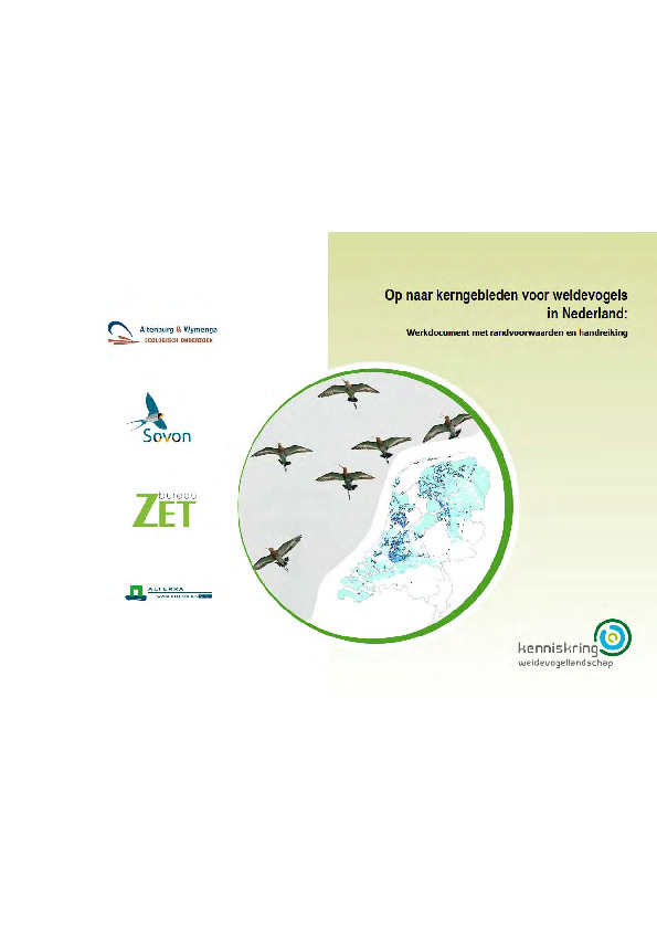 Omslag Op naar kerngebieden voor weidevogels in Nederland
