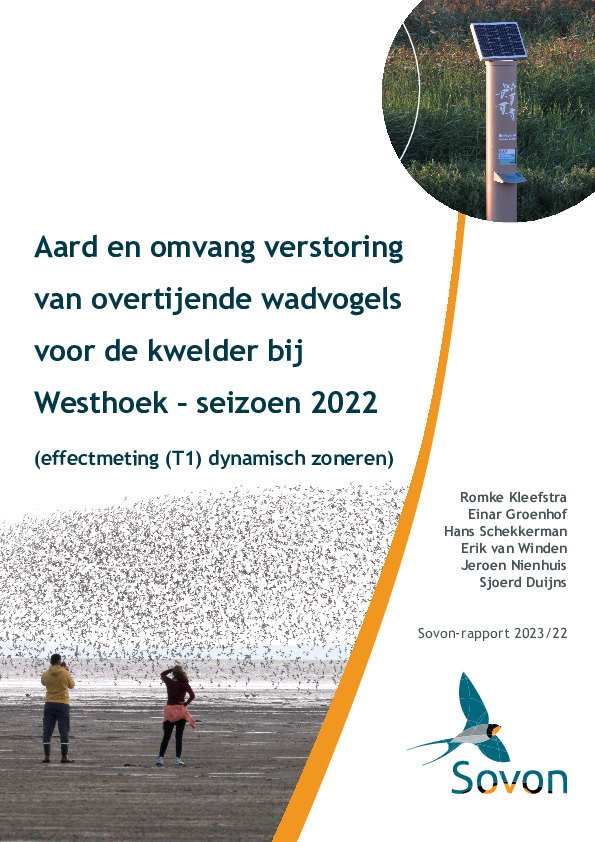 Omslag Aard en omvang verstoring van overtijende wadvogels voor de kwelder bij Westhoek – seizoen 2022