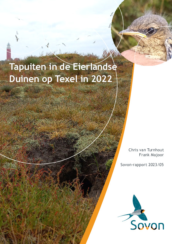 Omslag Tapuiten in de Eierlandse Duinen  op Texel in 2022