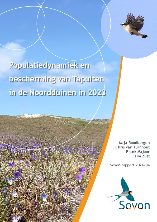 Omslag Populatiedynamiek en bescherming van Tapuiten in de Noordduinen in 2023
