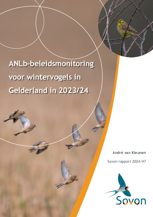 Omslag ANLb-beleidsmonitoring voor wintervogels in Gelderland in 2023/24