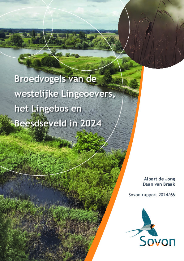 Omslag Broedvogels van de westelijke Lingeoevers, het Lingebos en Beesdseveld in 2024