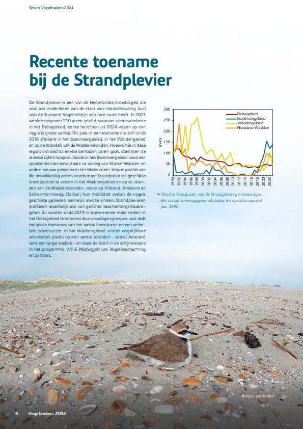 Omslag Recente toename bij de Strandplevier