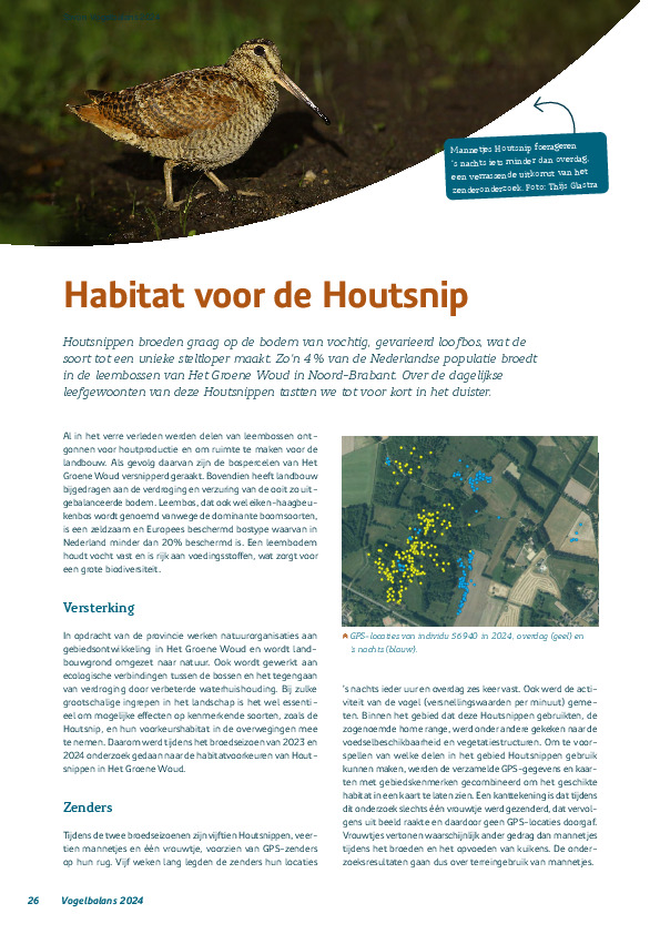 Omslag Habitat voor de Houtsnip