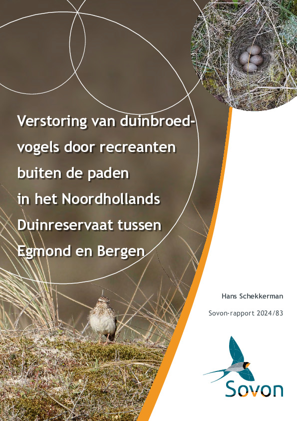 Omslag Verstoring van duinbroedvogels door recreanten buiten de paden in het Noordhollands Duinreservaat tussen Egmond en Bergen