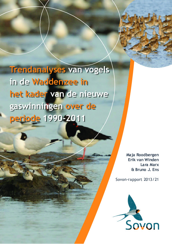 Omslag Trendanalyses van vogels in de Waddenzee in het kader van de nieuwe gaswinningen over de periode 1990-2011