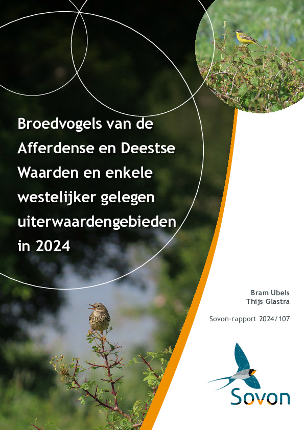 Omslag Broedvogels van de Afferdense en Deestse Waarden en enkele westelijker gelegen uiterwaardengebieden in 2024