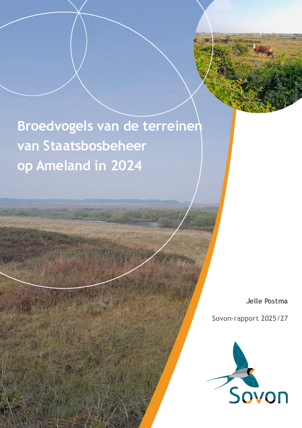 Omslag Broedvogels van de terreinen van Staatsbosbeheer op Ameland in 2024