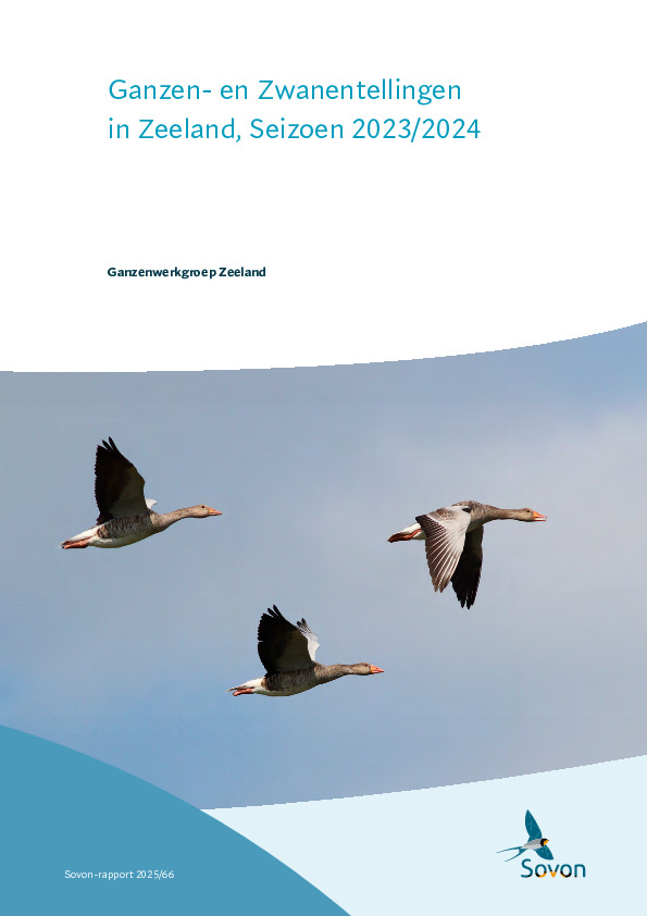 Omslag Ganzen- en Zwanentellingen in Zeeland, Seizoen 2023/2024