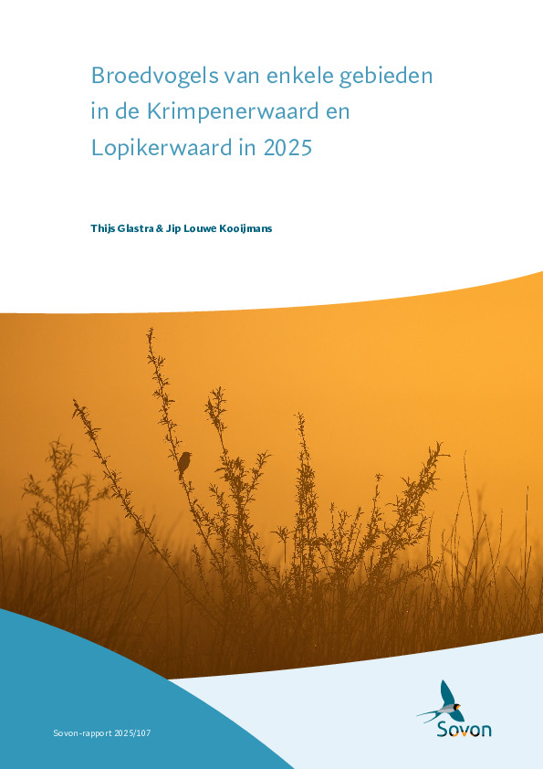 Omslag Broedvogels van enkele gebieden in de Krimpenerwaard en Lopikerwaard in 2025