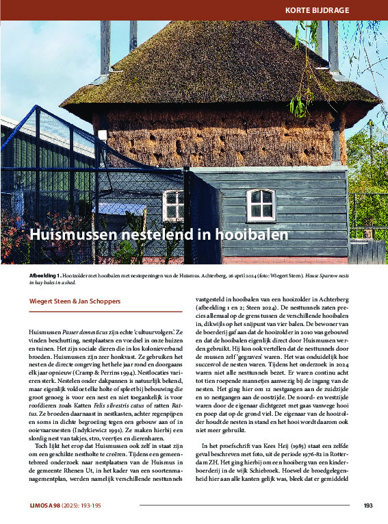 Omslag Huismussen nestelend in hooibalen