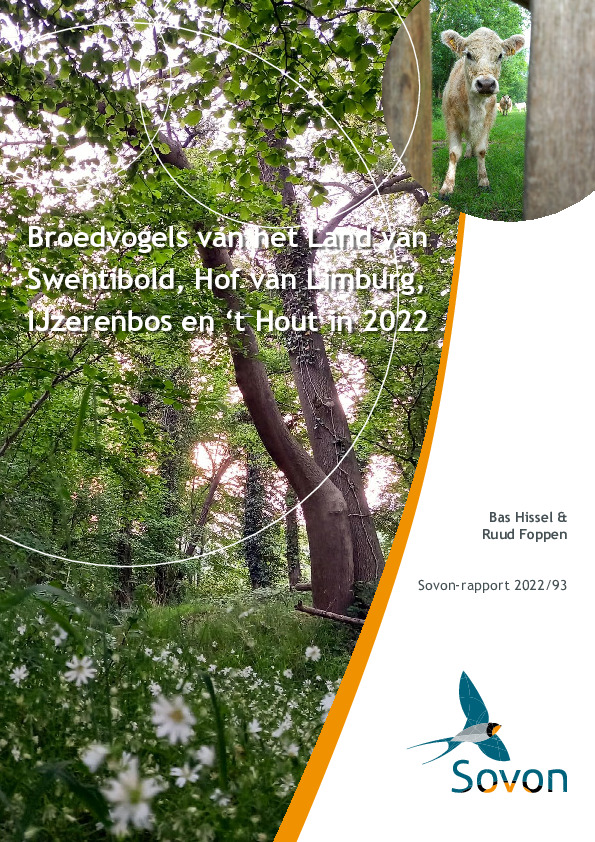 Omslag Broedvogels van het Land van Swentibold, Hof van Limburg, IJzerenbos en ‘t Hout in 2022
