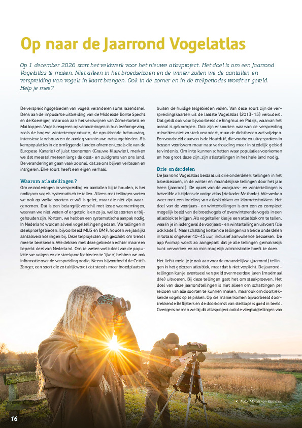Omslag Op naar de Jaarrond Vogelatlas